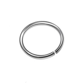 20G Stainless Steel Fake Nose Ring Hoop - Seamless Open Faux Nose Hoop - 6mm 10mm Diameter - Hypoallergenic and Durable (Silver, 6mm)