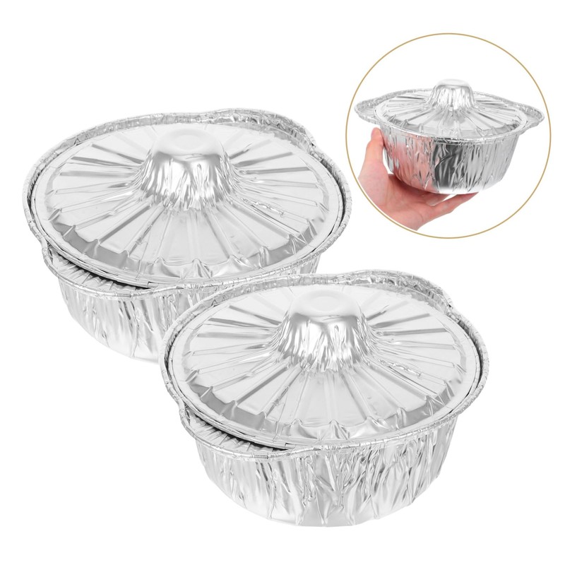 Gatuida 6 Pcs Thickened Aluminum Foil Pans with Lids Heavy