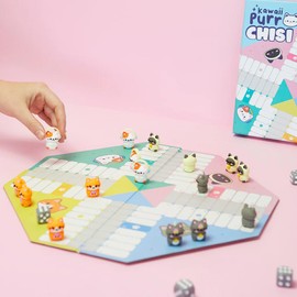 balvi Purrchisi Classic Board Game in Original Kawaii Design Plastic/Hard Cardboard