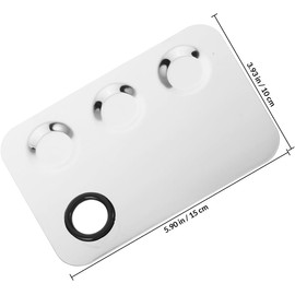 Paleta 3 Compartimentos de Maquillaje de Acero Inoxidable Mezcladora Color Plata, para Labios y Correctores, Uso Profesional en Maquillaje y Uñas