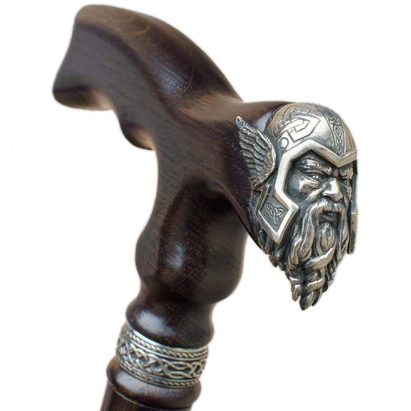 Viking Walking Cane for Men Fashionable - Handmade Men's Wooden Canes - Stylish Oak Wood Walking Stick