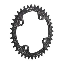 38 Tooth Chainring,32/34/36/38T Single Chainring Narrow Wide Chainring 104 BCD, BMX MTB Road Mountain Bike ycle Single Speed Crank Chain Ring Repair Parts Black, Red(38T Black)
