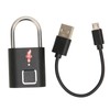 Fingerprint Padlock Biological Recognition Aluminium Alloy USB Rechargeable Support 10