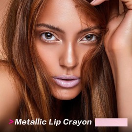 FOCALLURE Ultra Chic Metallic Lipstick,Rich Vitamin E Lip Crayon,Lightweight Shinning Color without Drying or Fading,Long Lasting Lips Makeup,#28 Faded