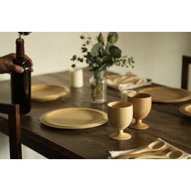 RIVERET RV-106B Vessel Glass Goblet, 8.1 fl oz (230 ml), Bamboo, Dishwasher Safe, Brown