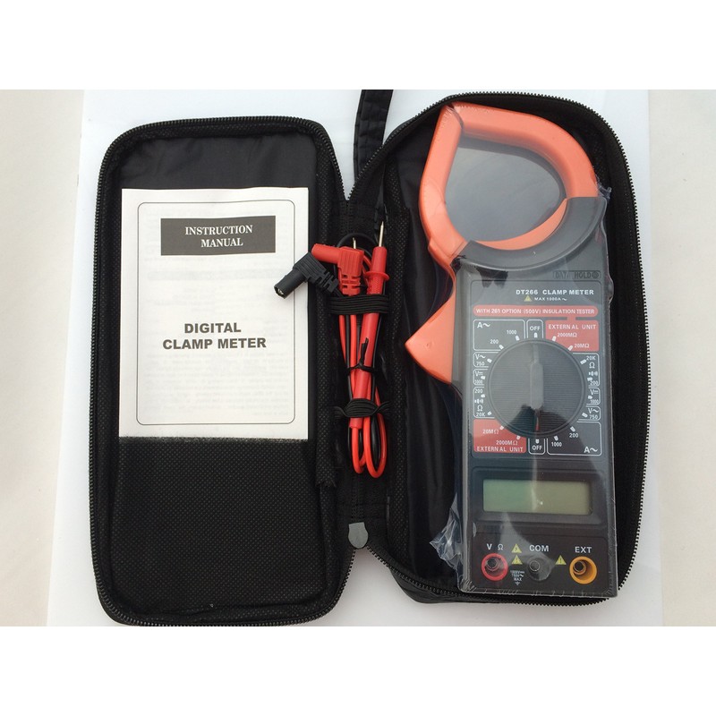New DT266 Digital Clamp Meter ACDC Multimeter Ohmmeter w Temperature