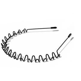 Metal Hair Band for Men Headband Women Hair Bands Girl Unisex Black Wavy Spring Outdoor Sports Headbands for Men's Hair Band Hoop Elastic Non Slip Head Band (Black2)