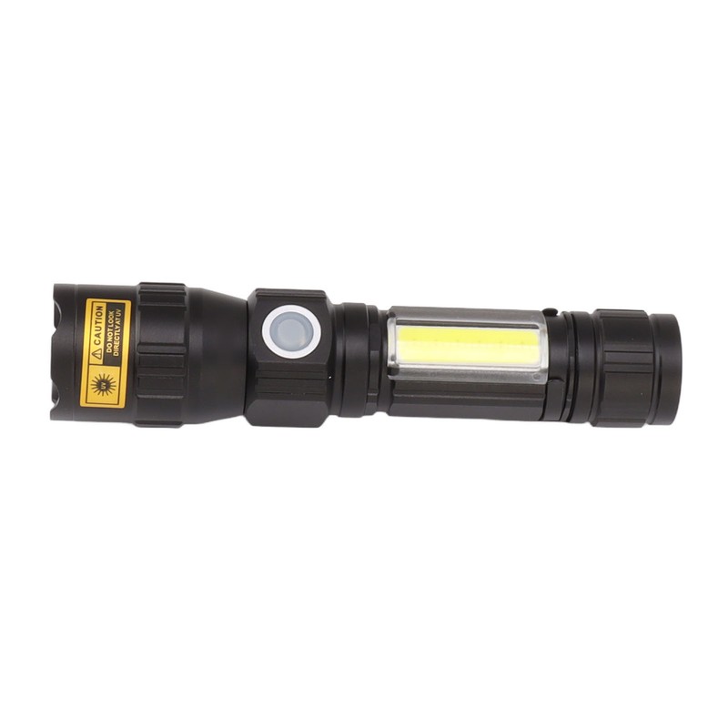 LED Flashlight USB Magnetic Charging 7 Gears Zoomable Black Light