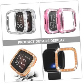 HEATSHAKING 3PCS Smart Watch Protective Case Bling Decorative Shockproof Shell Cover Fashion Watch Accessories Random Color