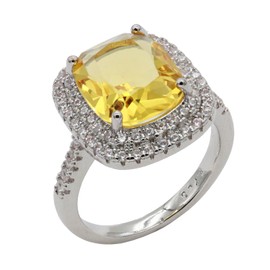 Guangstar Women's Cubic Zirconia Cocktail & Statement Rings, Size 6-10, Non-Precious Metal, Cubic Zirconia