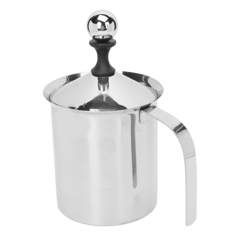 Manual Milk Frother 304 Stainless Steel Double Layer Brushed Process