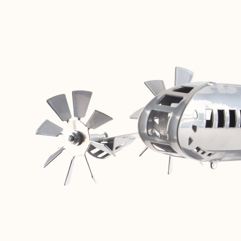Aircraft Wind Sculpture Wind Powered Rotate Stainless Steel Airplane Windmill
