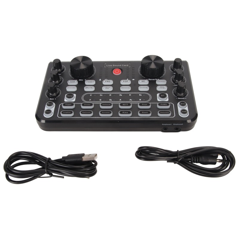 Live Sound Card with Multi Sound Effects Bluetooth Noise Reduction