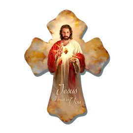 GELSINGER DBA Glow Decor Wall Cross-Sacred Heart/Jesus I Trust in You (6" x 8")