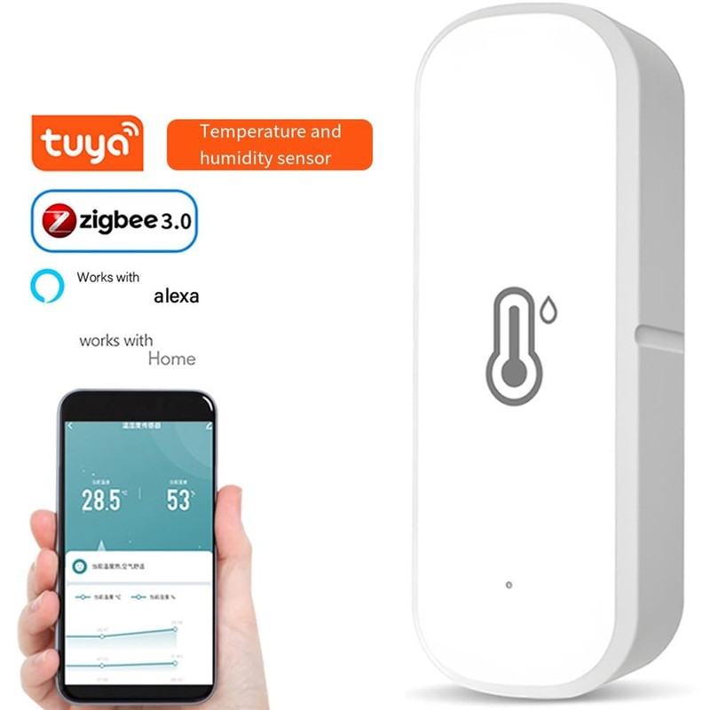Kquepo ZigBee Humidity and Temperature Sensor, Hygrometer and Thermometer, Intelligent
