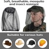 2pcs Mosquito Head Net Mesh Hat, Midge Nets For Head,