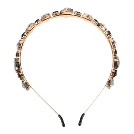 FRCOLOR 1pc Stylish Glass Rhinestone Hair Headband for Women Elegant Accessory Black Grey for Parties and Engagements Fine Workmanship