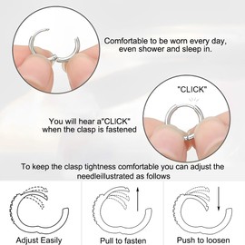 ZKGYUS 5 Pairs Silver Hoop Earrings Set for Women, Sterling Silver 925 Small Hoop Earrings, Hypoallergenic Lightweight Cartilage Hoop Earrings for Multiple Ear Holes 8-16 mm, silver