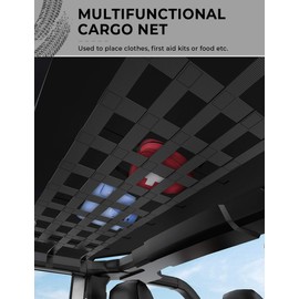 JOYTUTUS - Red de malla para almacenamiento en el techo, hamaca, barra de retención para Wrangler YJ TJ JK JL y Gladiator JT 1987-2024