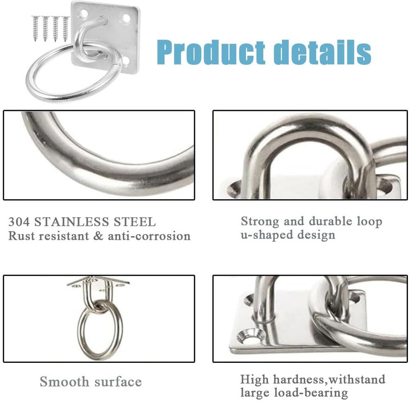 Shengsenfu Weaver Leather Tie Ring Plate, Zinc Plated Wall Mount