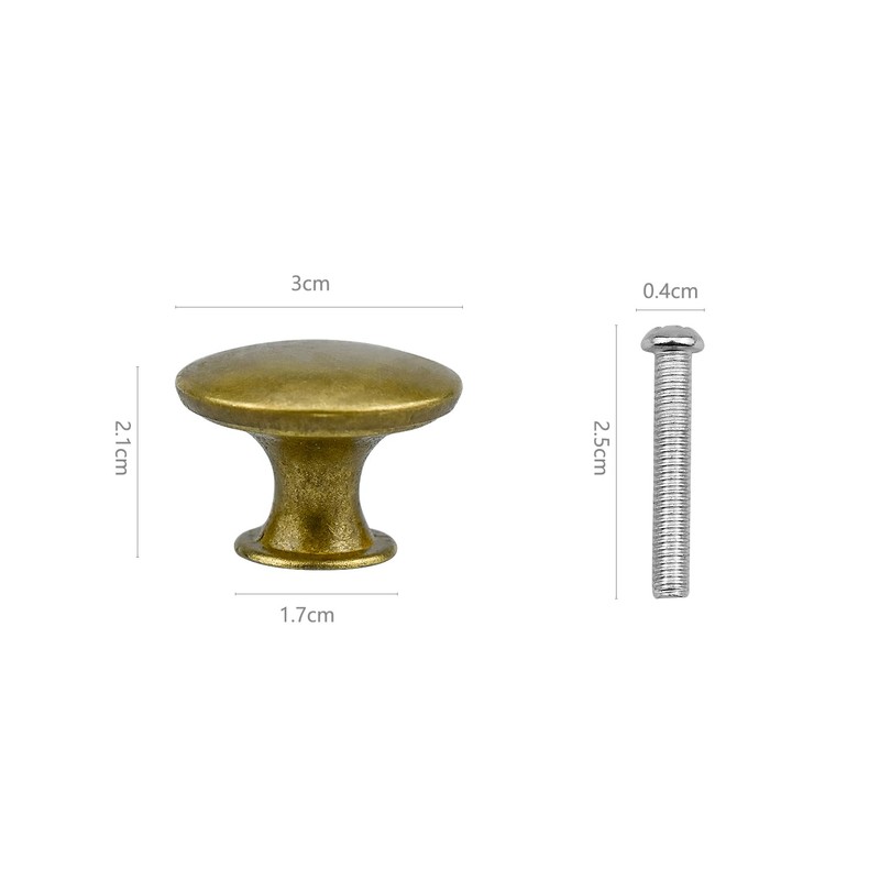 JACMKEON 20 Pieces Brass Drawer Knobs Round Cupboard Handles with