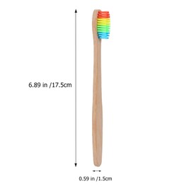 Mobestech 12 Pack Bamboo Toothbrushes Iridescent Bristle Natural Handle Wooden Toothbrushes for Sensitive Gums