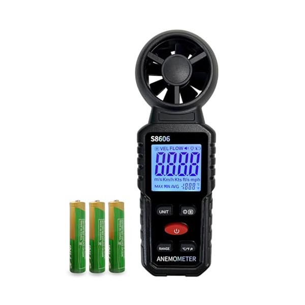 Metellme Portable Wind Speed Meter Outdoor,Airflow Gauge,Handheld Anemometer for Measuring