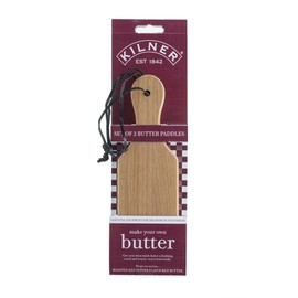 Kilner Butterbrettchen Holz Set | 2-teilig | Butter Form aus geriffeltes Buchenholz | 30 cm x 9 cm x 2 cm | mit Schlaufe zum Aufhängen und Aufbewahren | Brettchen zum Formen von Butter