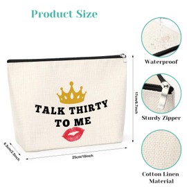30th Birthday Gift Happy 30th Birthday Gift Makeup Bag 30 Year Old Birthday Gift for Her Turning Thirty Birthday Gift Cosmetic Bag Inspirational Birthday Gift for Mum Aunt 1994 Birthday Gift