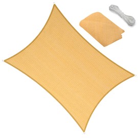 10' x 16' Sun Shade Sail Canopy Awning Permeable Fabric Pergola Cover, for Outdoor Patio Lawn Garden Backyard Carport, Yellow