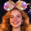 Unicra Light Up Headbands Mouse Ears Headband Bow Hair Accessories