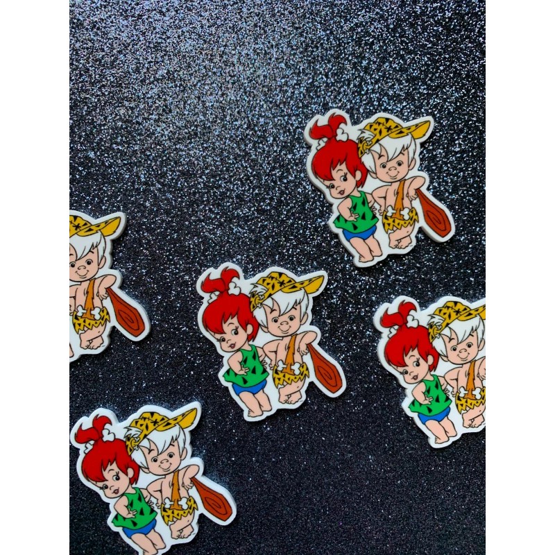 5pc. Pebbles and Bamm-Bamm, Planar Resin Flatback