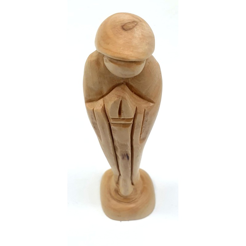 Zuluf Virgin Mary Praying Statue 8.6" - Hand Carved Olive