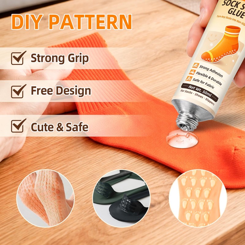 Sock Stop Glue, 2-Pack of 1.69 fl oz Each Sock