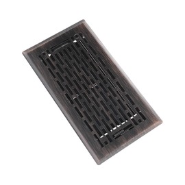 SANYCASA Floor Register 4x8 Inches - Heavy Duty Walkable Steel Floor Vents Ease Adjust Air Flow Direction Floor Registers - Boston Design - Oil Rubbed Bronze Air Floor Vent Covers for Home