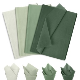 JarThenaAMCS 100 Sheets Sage Green Tissue Paper 4 Gradient Green Gift Wrapping Paper Solid Colors DIY Art Crafts Tissue for Wedding Birthday Baby Shower, 13.7 x 19.6 Inch