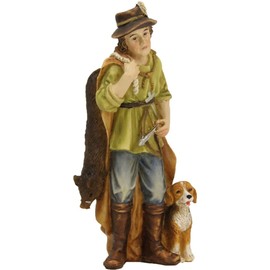 FADEDA Hunter with Dog and Prey / Height: 11 cm / Hand-Painted / Detailed Nativity Scene Figures - Christmas Table Decoration Nativity Accessories
