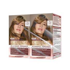 2 Tintes para Cabello Excellence sin Amoniaco de L'Oréal Paris Tono 7U Rubio Universal