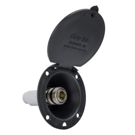 RecPro RV Exterior Spray Port Hook-Up Connector with Flexspout (Black)