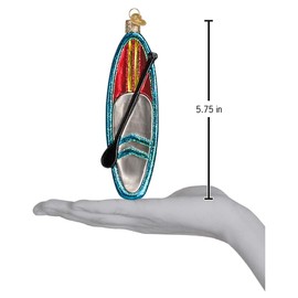 Old World Christmas Ornaments Blue Stand Up Paddle Board Glass Blown Ornaments for Christmas Tree