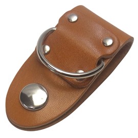 [highstyle] Tochigi Leather Belt Loop Keychain, Men's, Women's, Made in Japan, D-ring Type, Beetle Type, Belt Loop Key Chain, Silver Nickel Hardware, silver/camel