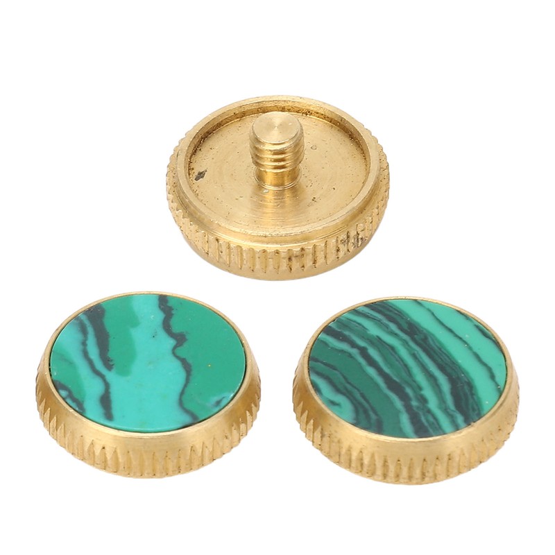 3 Pcs Trumpet Valve Cap Embedded Green Standard Metal Finger