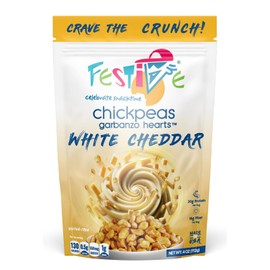 Festive Chickpeas - Garbanzo Hearts - Non-GMO Vegan Soy-Free - White Cheddar - 4oz (112g) - 8 Pack
