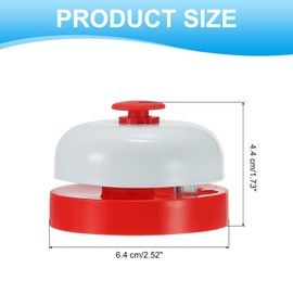 PATIKIL Desk Call Bell 2.5" Diameter, Dinner Desk Front Bell for Service with Metal Anti-Rust Construction for Hotel Restaurant Reception Areas Office Warehouse, Red/White