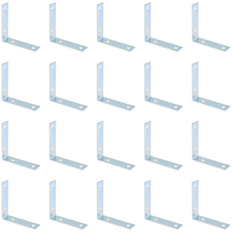 20 PCS Metal Corner Braces – Galvanized Steel L-Shaped Angle