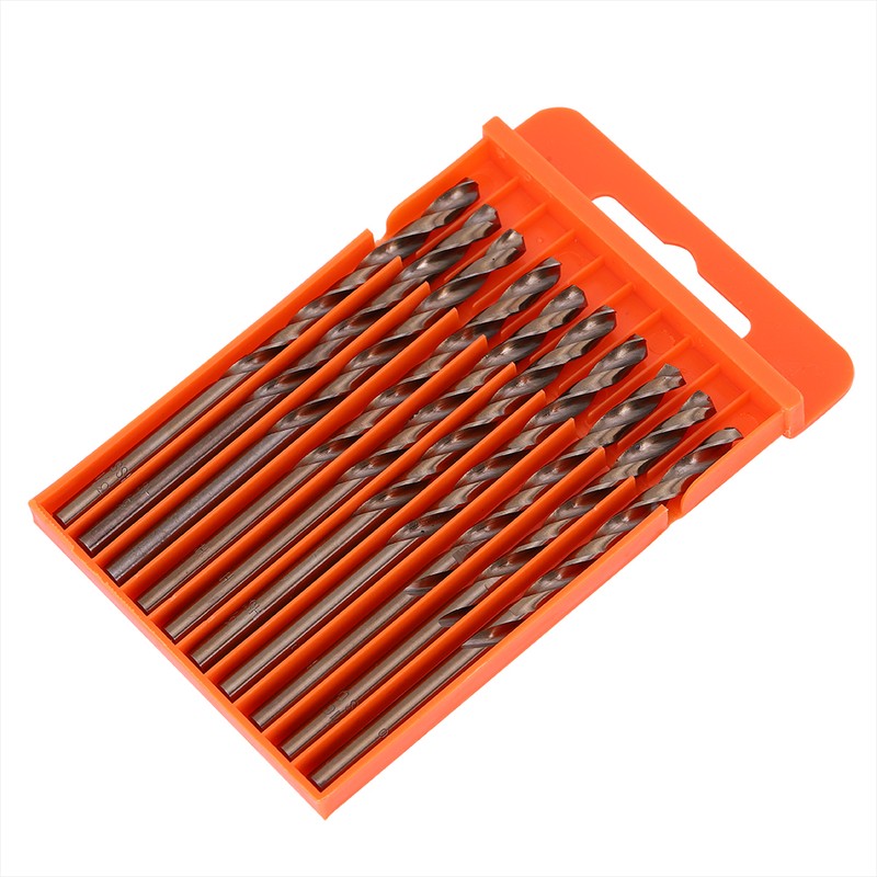 10Pcs Cobalt Drill Bits Set Twisted High Speed Steel 3/16In