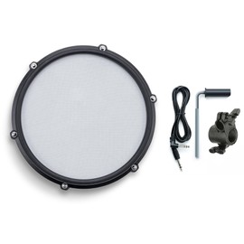 Alesis Nitro Max 10 Inch Dual Zone Mesh Tom Pad with Clamp and Silverline Audio 10ft Trigger Cable Bundle