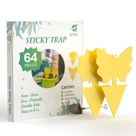 LFSYS 64 Pcs Yellow Sticky Traps for Indoor Plant Pest Control