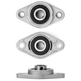 QWORK® Pack of 6 KFL08 Flange Bearings, Pillow Block Bearings 8 mm, Zinc Alloy Inner Ball, Pillow Block Bearing Unit Ball Bearing for 3D Printers