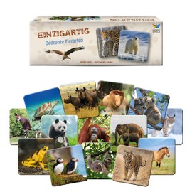 Starnberger Spiele - Unique - Endangered animal species - Memory game for adults and children from 6 years - Gift for animal and nature lovers